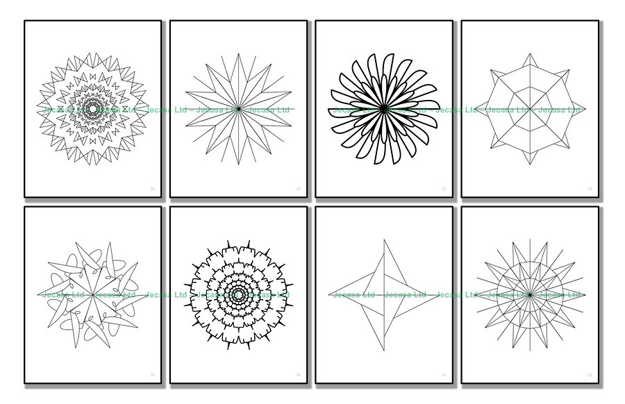 100 Geometric Mandala Coloring Pages | PDF | Digital File | Series GM2025 Vol. 4 product image (6)