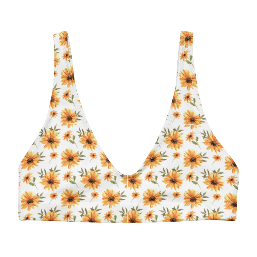 Watercolour Floral Pattern Padded Bikini Top - V3 product image (4)