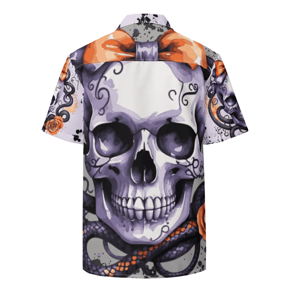 Coquette Style Autumn Skull & Snake Button-Up Shirt product image (2)