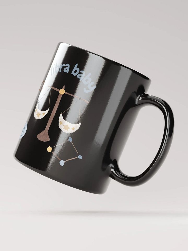 Libra Baby September 23 – October 23 BLACK GLOSSY MUG Baby Gift, New Baby Gift, Fun Astrology Gift product image (3)