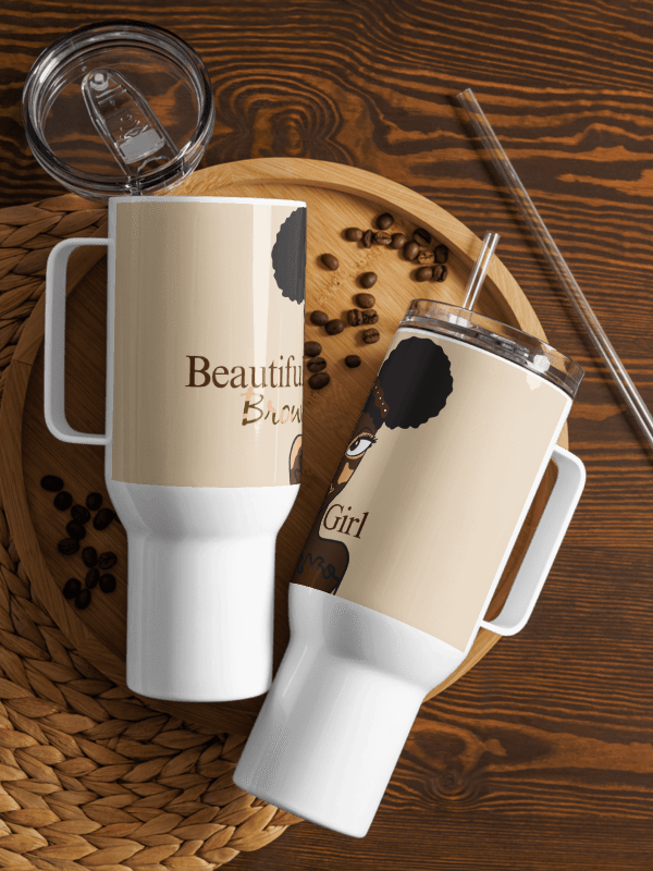 Beautiful Brown Girl Cookies & Cream (Vitiligo) Travel Mug product image (2)