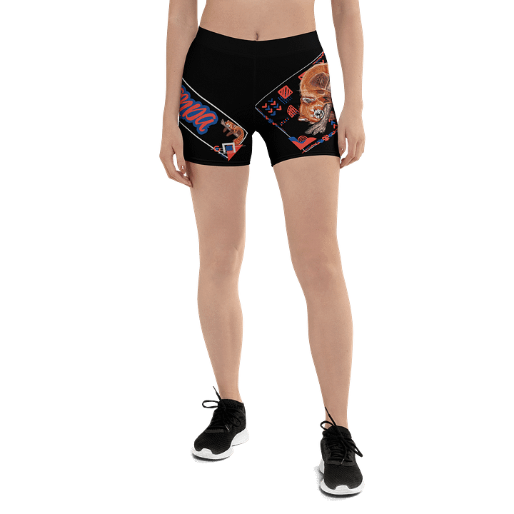 "Zzz" RED PANDA Black Flex Shorts product image (1)