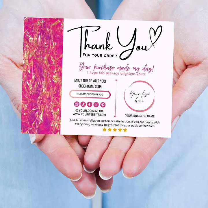 Pink Marigold - Thank You Card Template product image (2)