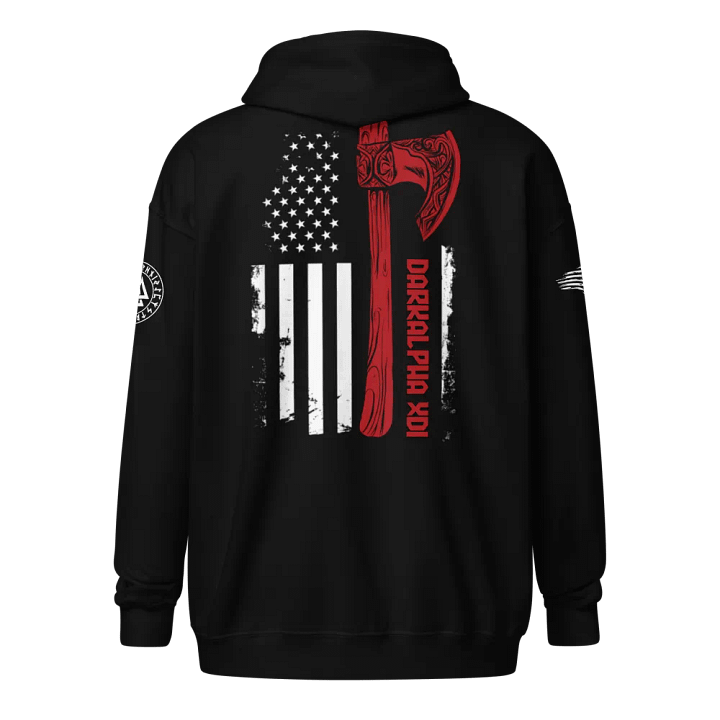 DarkAlpha American Flag Logo ZipUp Hoodie product image (1)