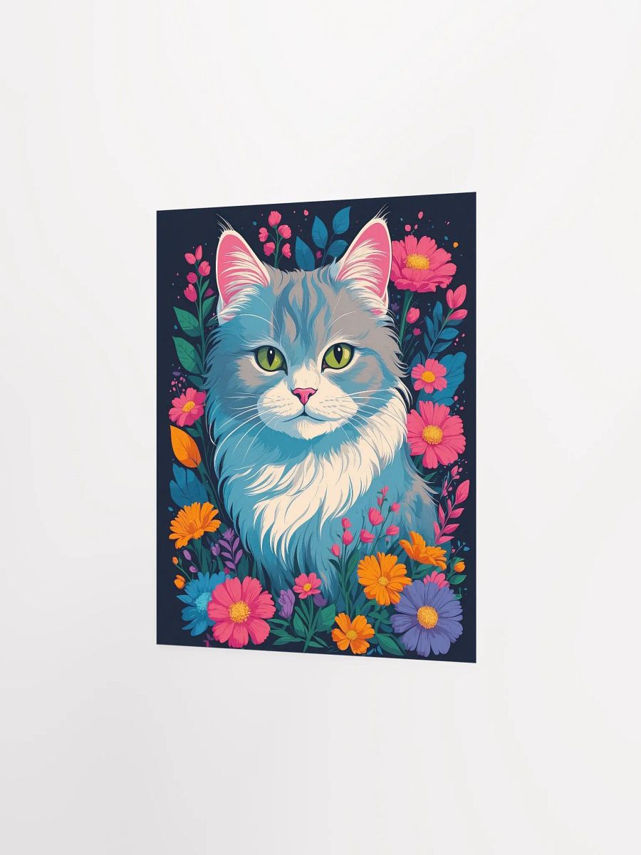 Flower Cat v1 - Poster - Small and Standard Sizes - 8x10-11x14-12x16-16x20 Inches product image (6)