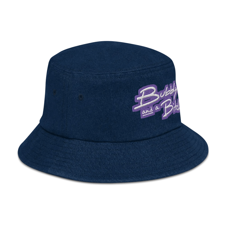 Bubbly and a B*tch (purple bubble design 2) denim bucket hat product image (3)