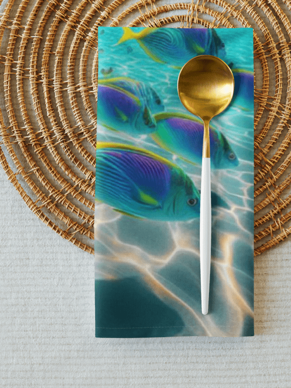 Oceanic Delight Cloth Napkin Set | AI Design underwater world product image (8)