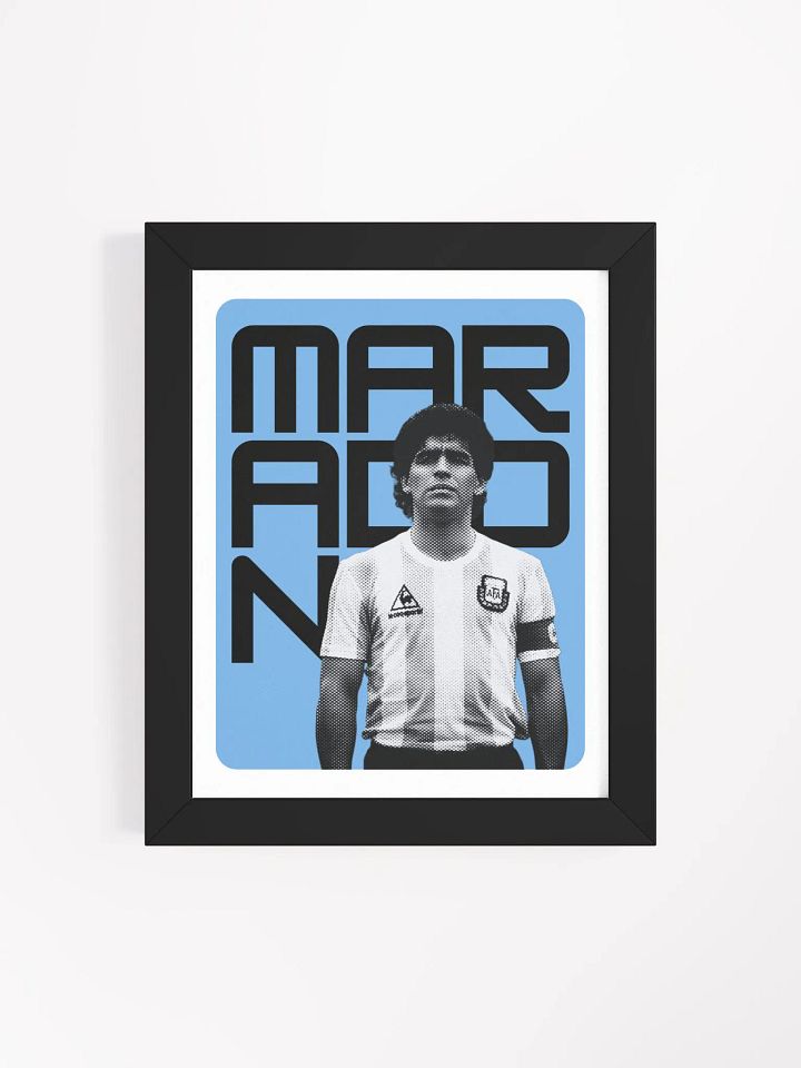 Diego Maradona BW Argentina Name Art Framed Print product image (2)
