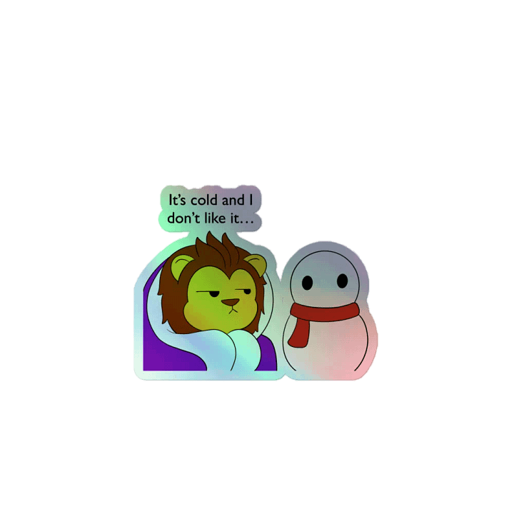 Oblong Shaped Snow Lion Sticker product image (1)