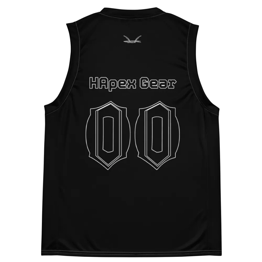 Recycled Unisex Basketball Jersey - Black - Black HApex Gear Black Logo product image (11)