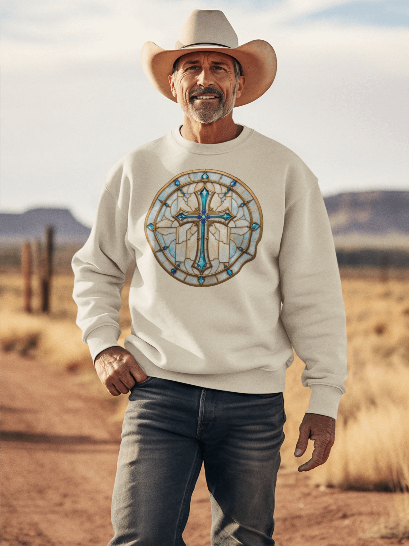 Sacred Serenity Stained Glass Sweatshirt product image (1)