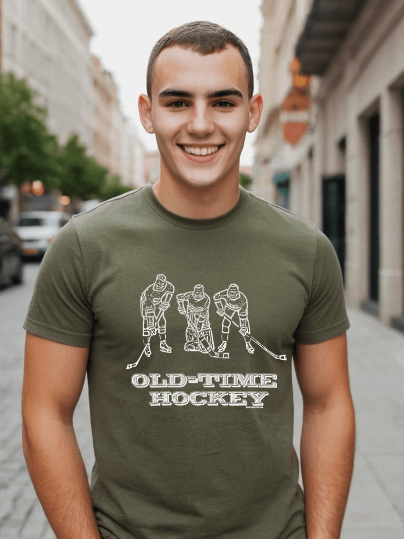 Funny Hockey T-Shirt - Old-Time Hockey - Beer League T-Shirt For Men - Gift for Old-Timers Who Play or Love Hockey product image (1)
