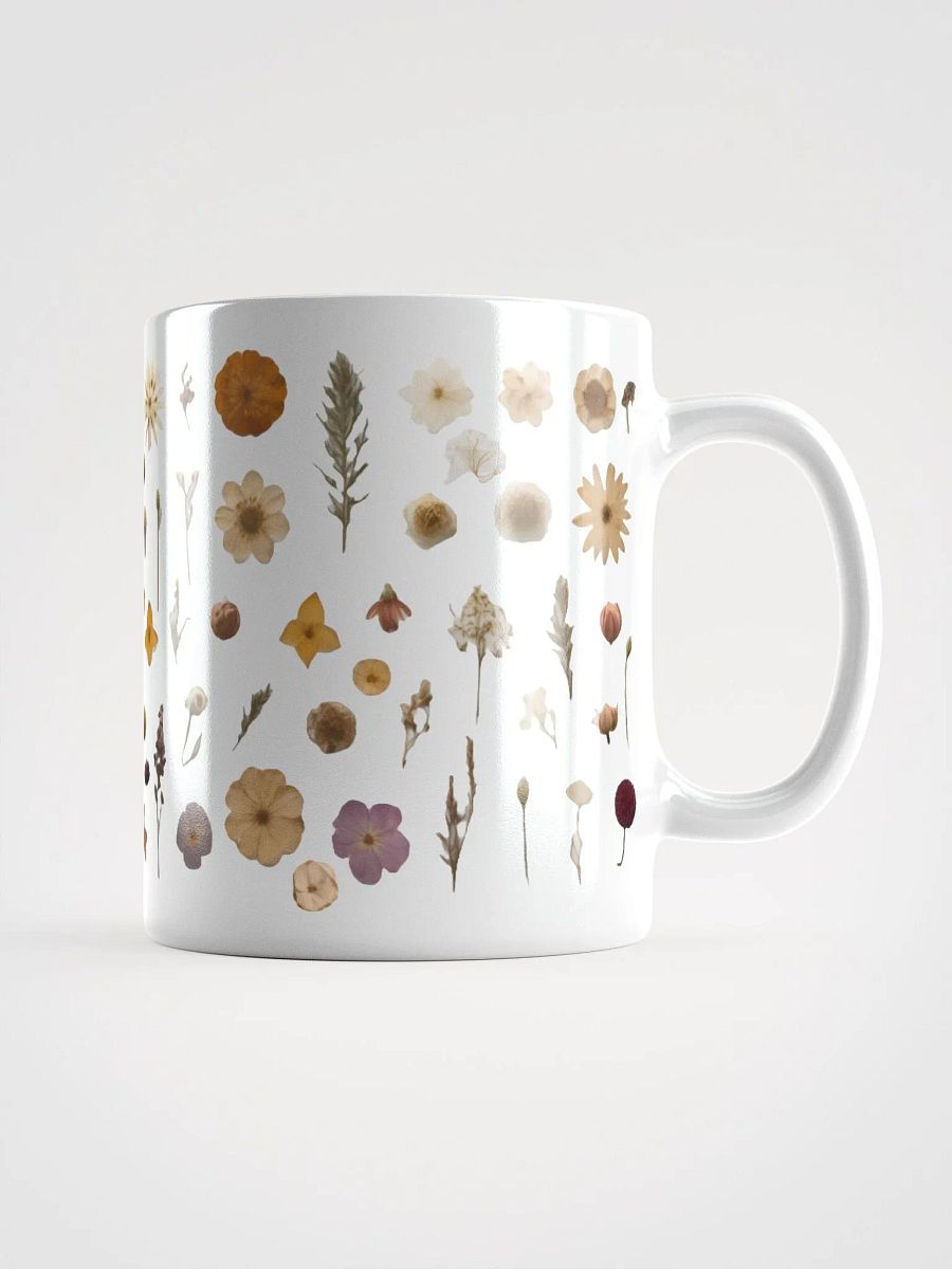 Pressed Flowers White Glossy Ceramic Mug product image (1)