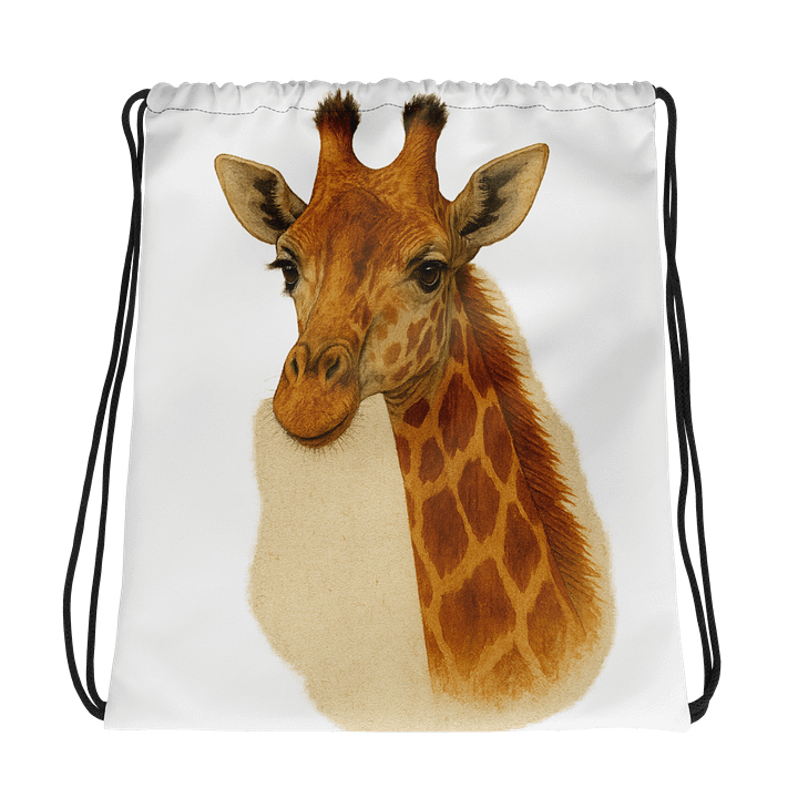 Giraffe Grace – Artistic Drawstring Bag product image (1)