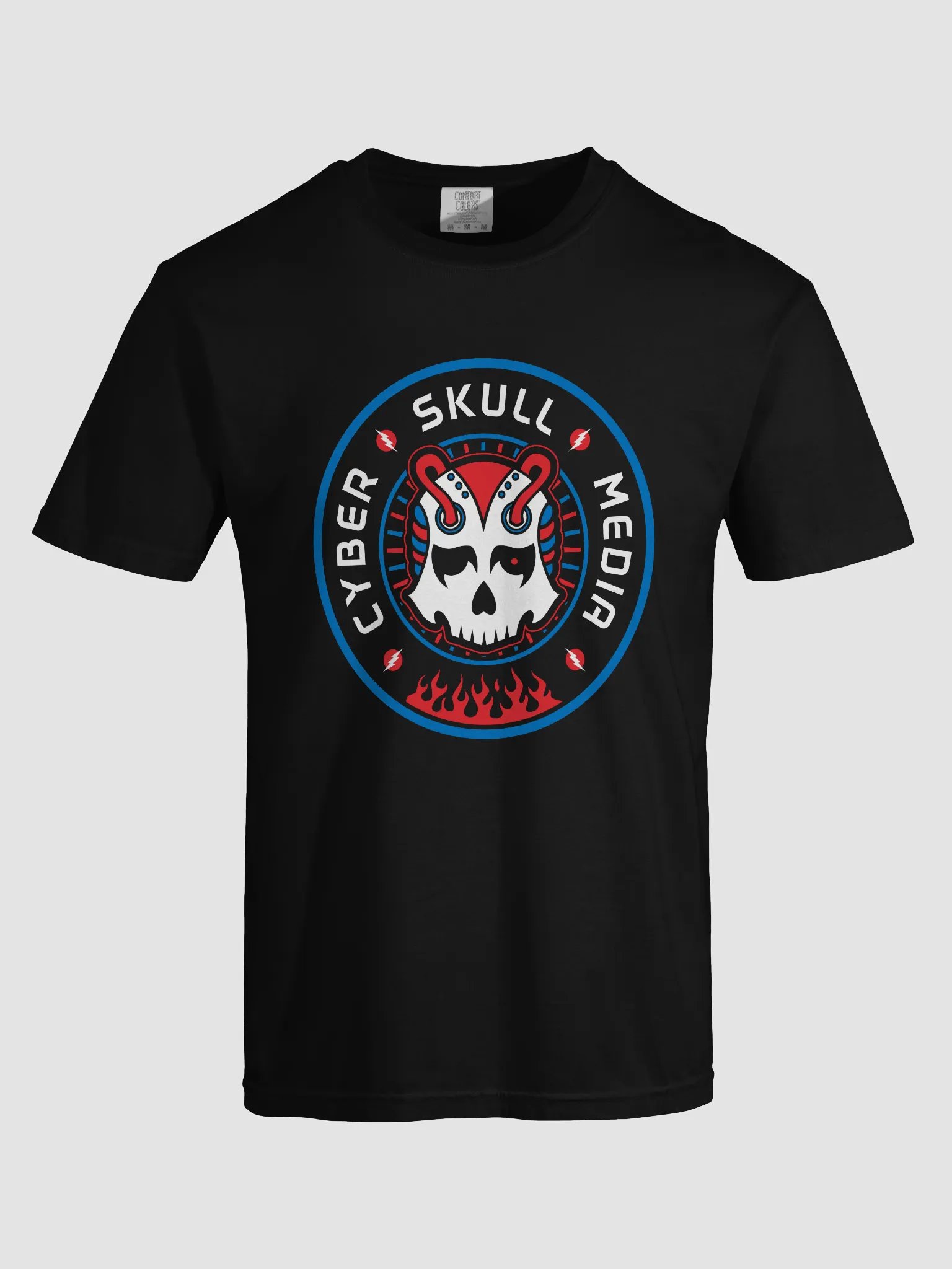 Red, White, & Blue Cyber Skull Media Logo Tee (Premium) product image (5)