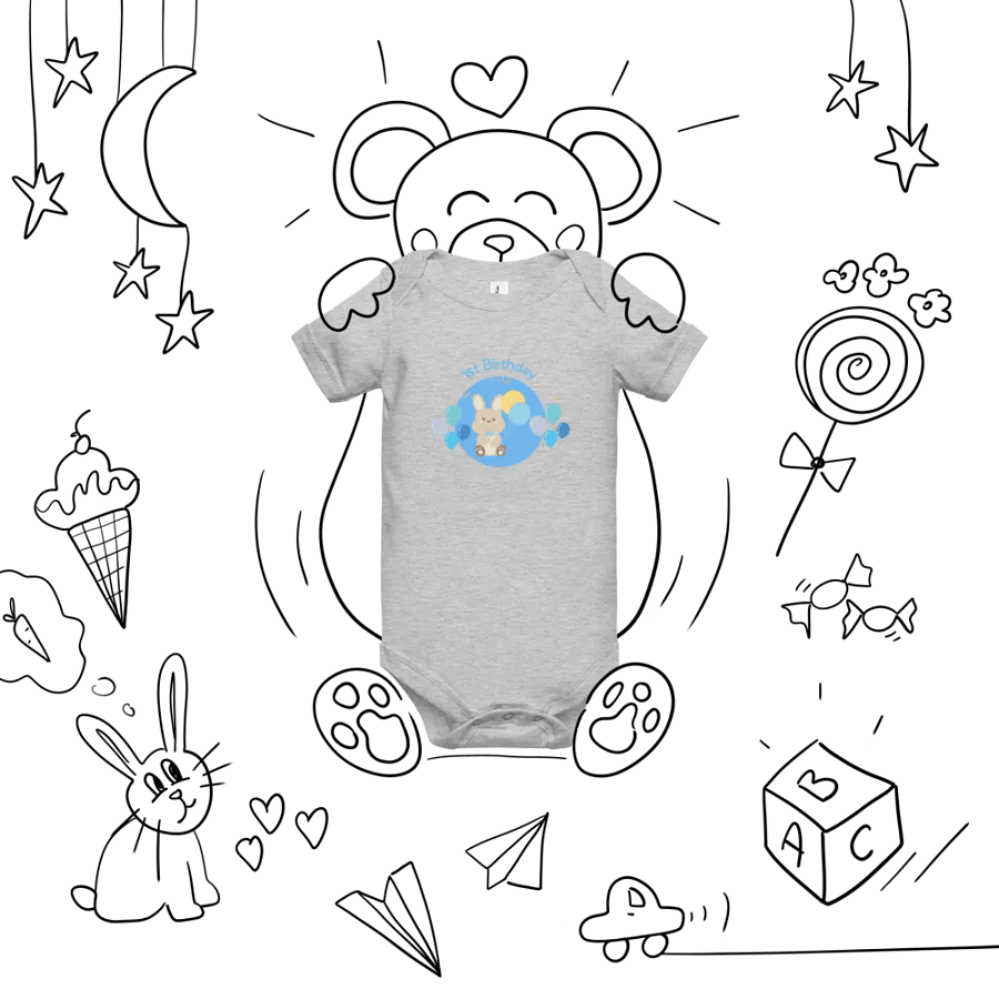 Bunny Balloon Bash Baby Onesie product image (34)