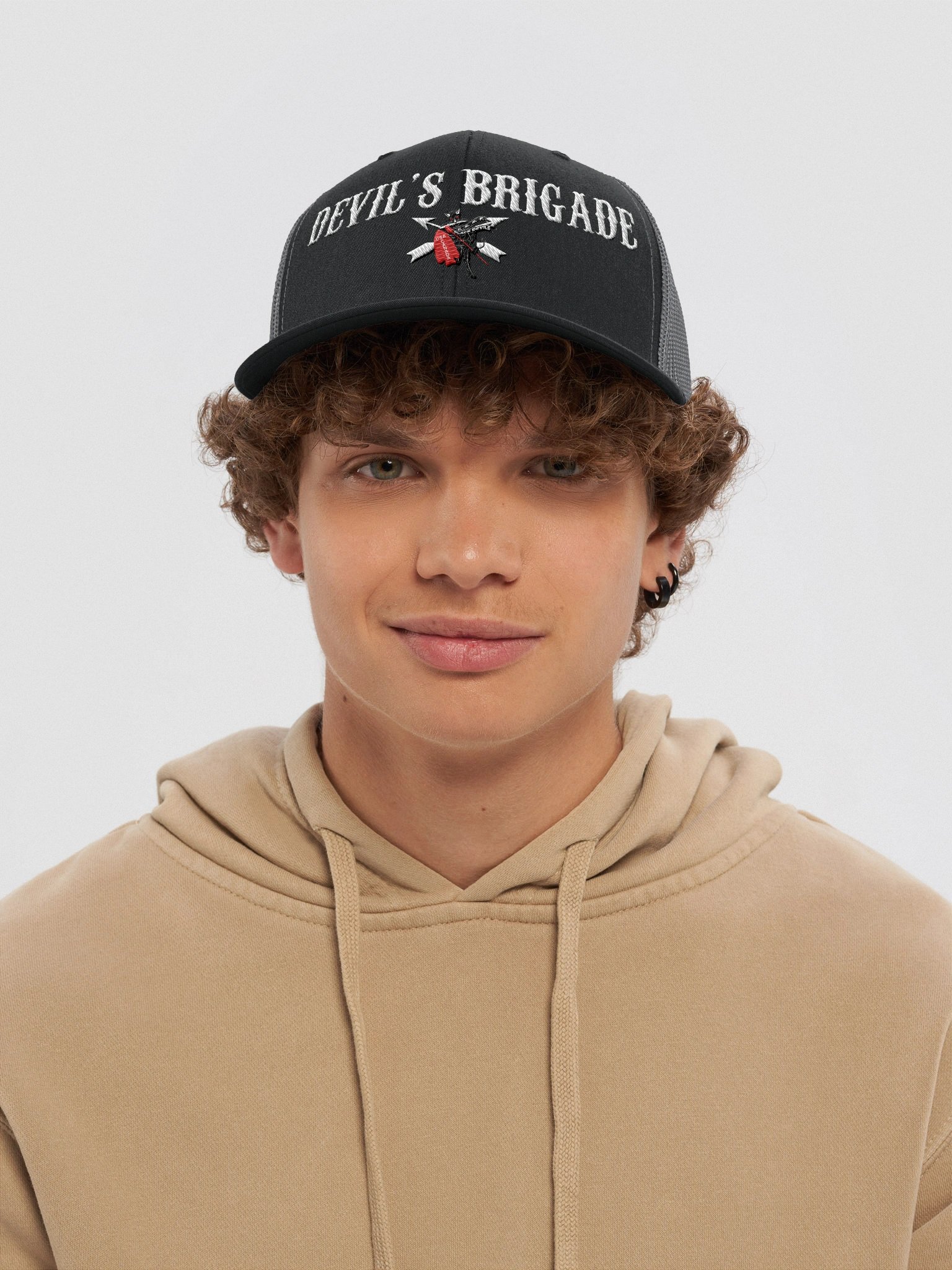 Devil's Brigade Trucker Hat, Text & Image Front product image (14)