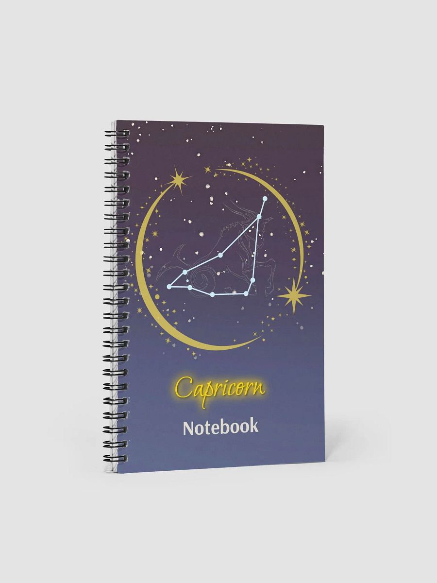 Personalized Capricorn Zodiac Spiral Dotted Notebook Journal – Starry Constellation Gift for Astrology Lovers, Birthday, Valentine, Christmas, Horoscope, Celestial, Moon, Stars, Stationery, Sketching product image (1)