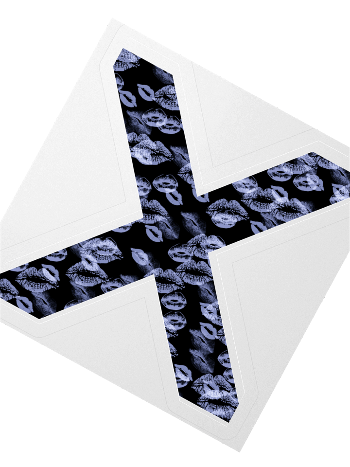 Black X Light Blue Lipstick Kisses | Kiss-cut Sticker product image (2)