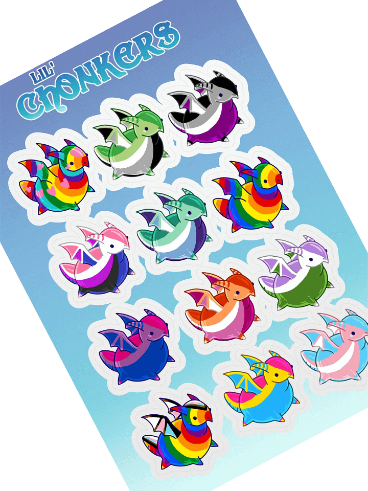 Lil Chonkers - Dragon Stickers LGBTQIA+ product image (1)