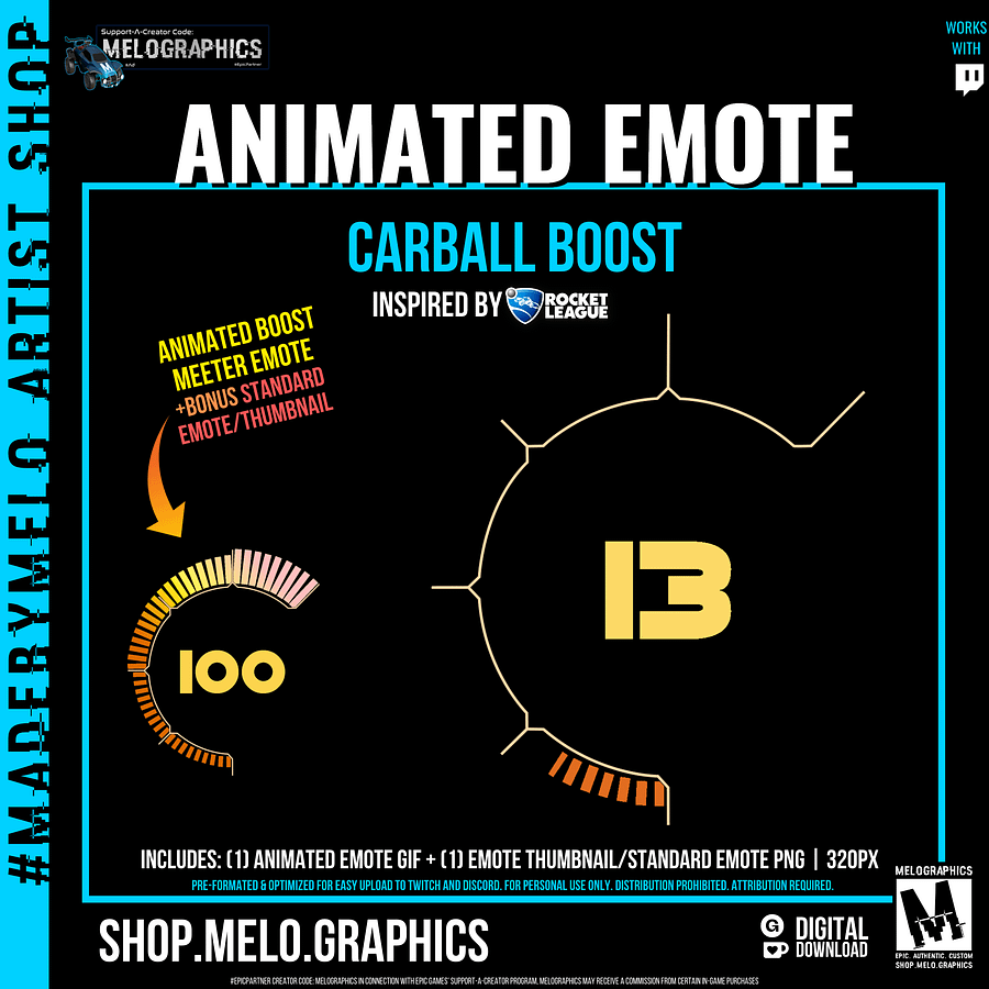Carball Boost - Animated Twitch Emote | #MadeByMELO product image (3)