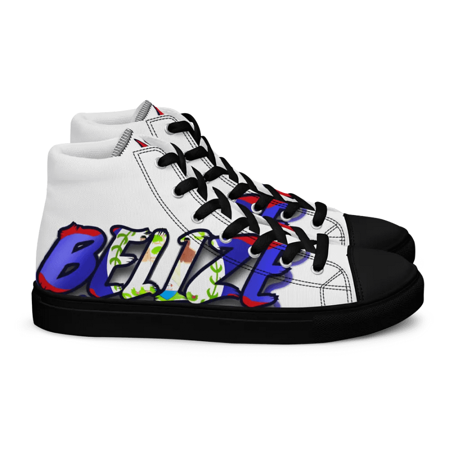 Belize @43 Independence Day Men's High Top Canvas Shoes product image (3)