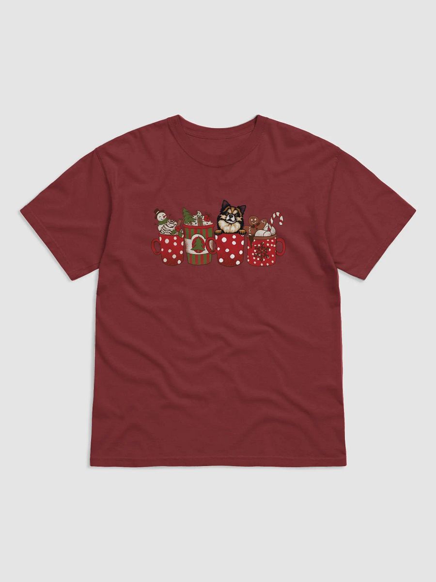 Cute Longhaired Chihuahua in a Christmas Cup T-Shirt | Funny Christmas Pup in a Cup product image (4)