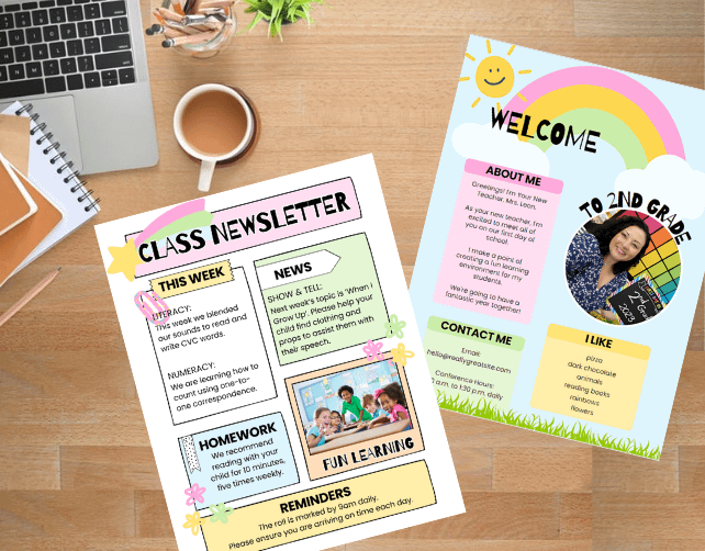 Rainbow Meet The Teacher & Class Newsletter Bundle product image (1)