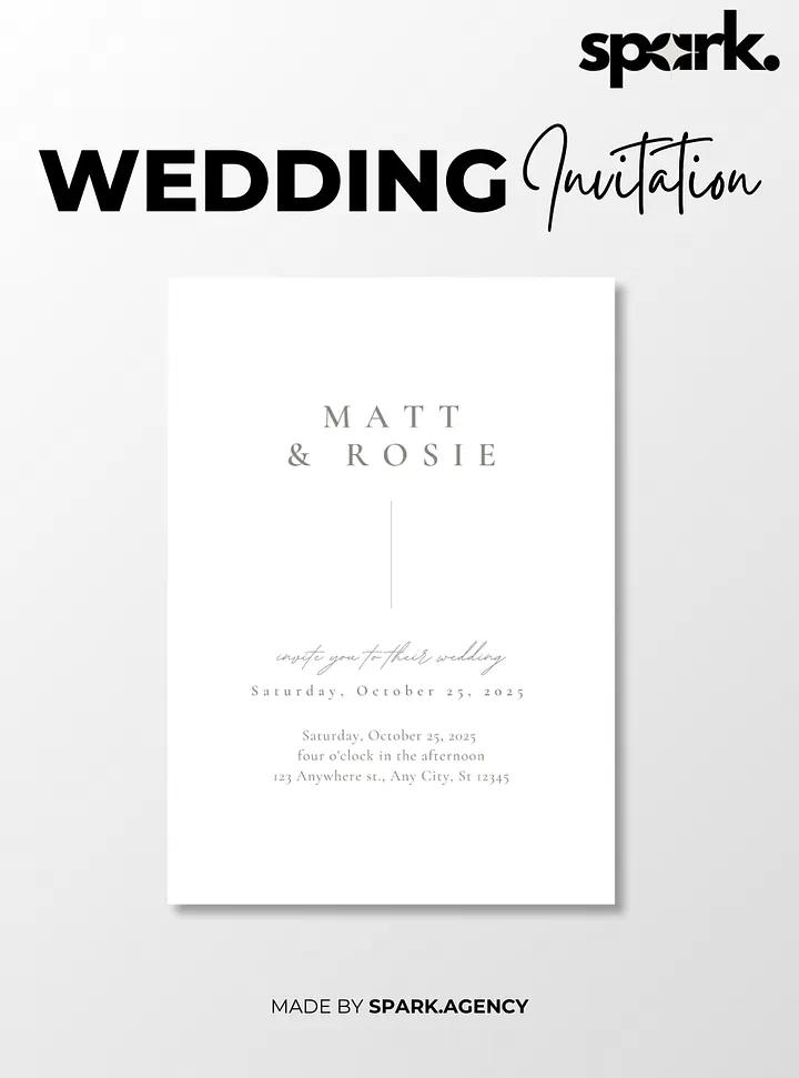 White Minimalist Elegant Wedding Invitation product image (1)