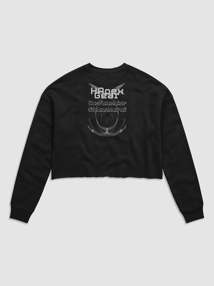 Women's Fleece Crop Sweatshirt - Co Founder Shaumarai - White HApex Gear White Logo product image (2)