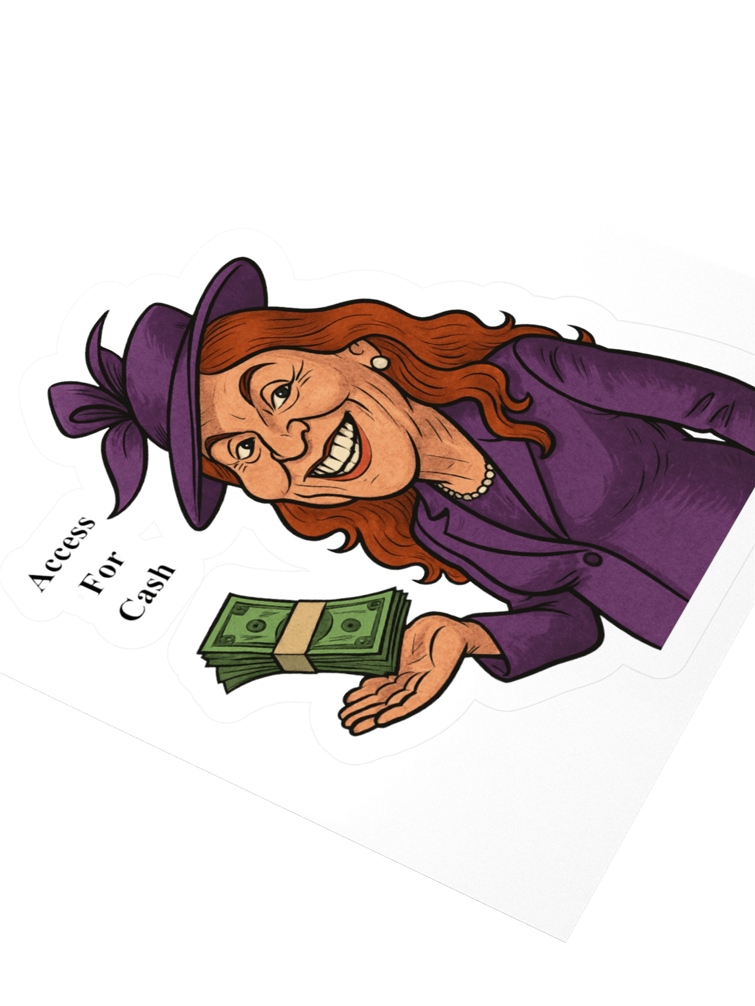 Royal Parody – “Access for Cash” Collectible Kiss-Cut Sticker (3″) | As Never Collection product image (3)