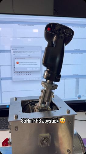 It’s alive, we built a 35Nm FFB Joystick on Stream this week - VODs are available on YouTube - can’t wait to test this in the...