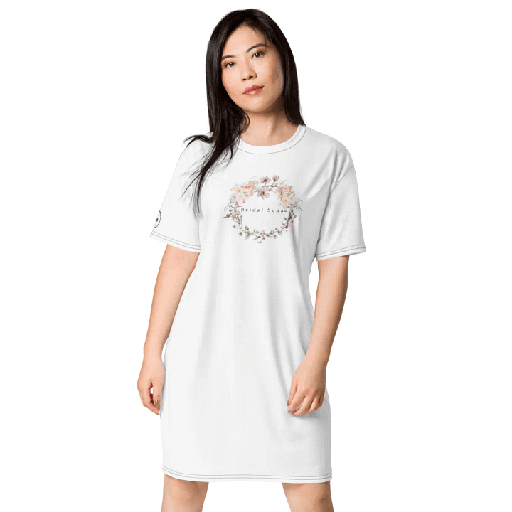 Bridal Squad T-Shirt 002 Floral Wreath Logo Dress product image (1)