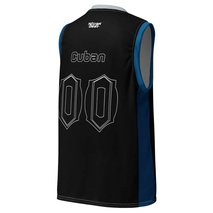 Cuban - Black - Recycled Unisex Basketball Jersey - Black HApex Gear Black Logo product image (9)