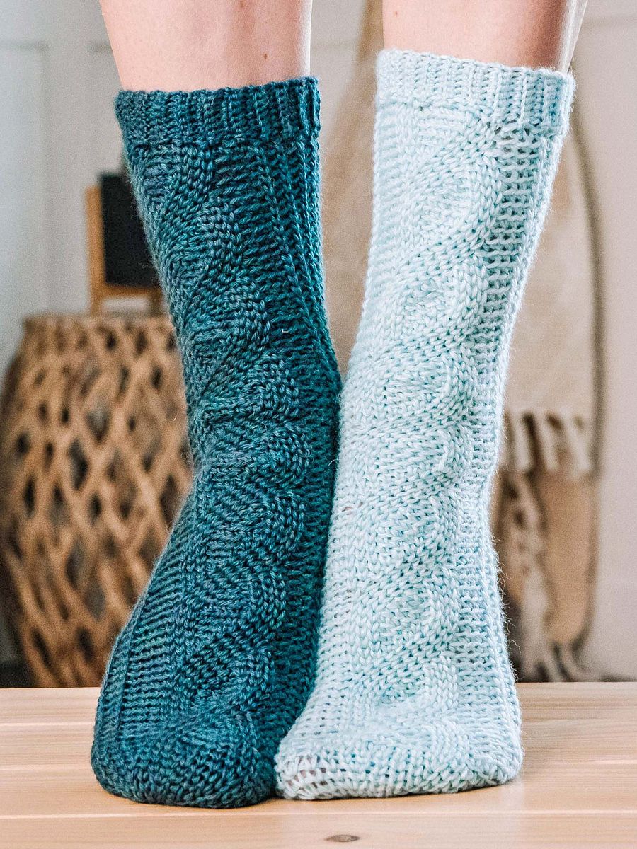 Mock Cable Crochet Sock Pattern product image (7)