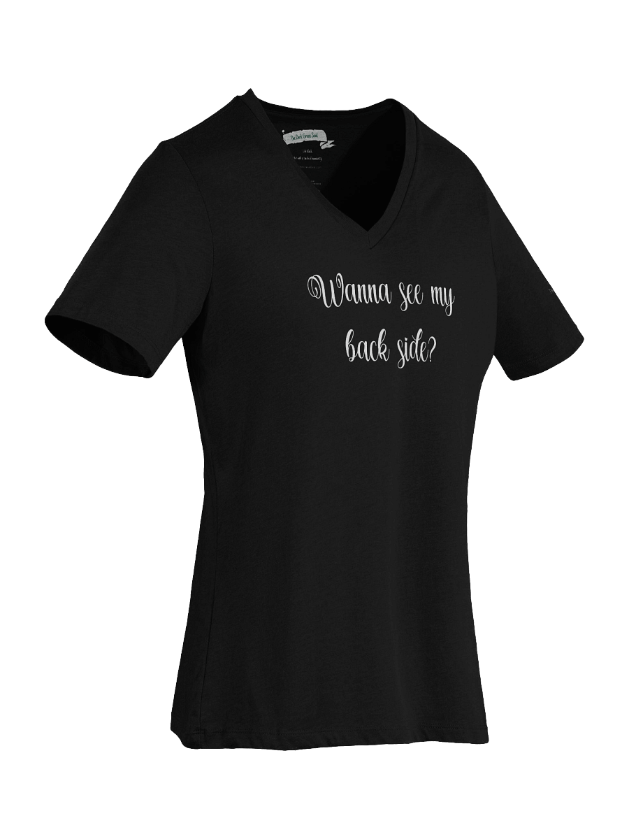 Wanna See My Back Side White - Women's V-Neck Tee product image (3)