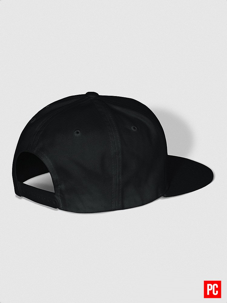 Plain Color Black Cotton Twill Flat Snapback Cap product image (6)