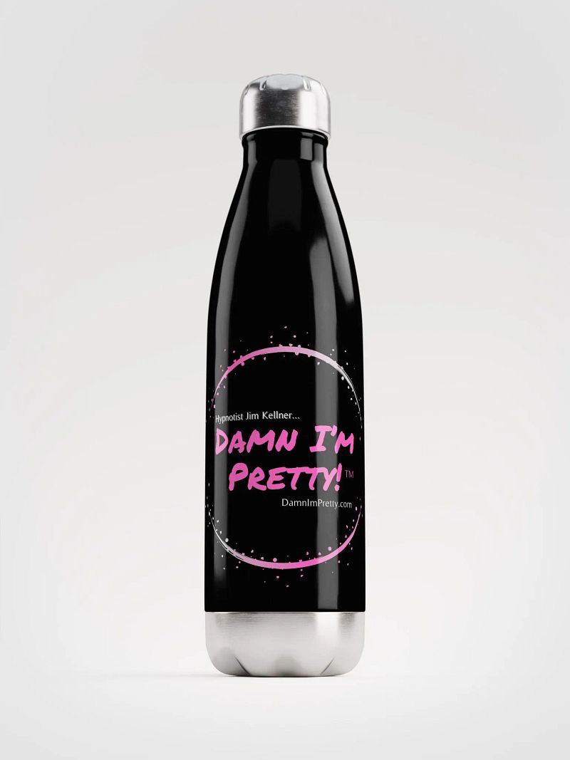 Damn I'm Pretty! Water Bottle - PINK Lettering w/ Circle