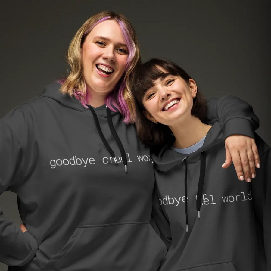 goodbye cruel world, rm -rf / hoodie (darker grayscale mode) product image (9)