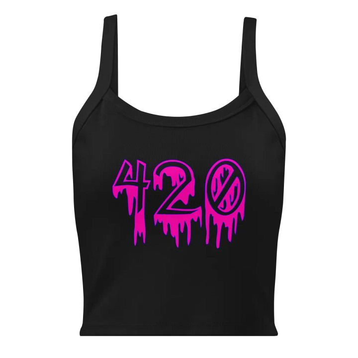 Hot Pink Horror 420 Tank Top, Twisted Stoner Shirt, Creepy Cannabis Clothing product image (1)