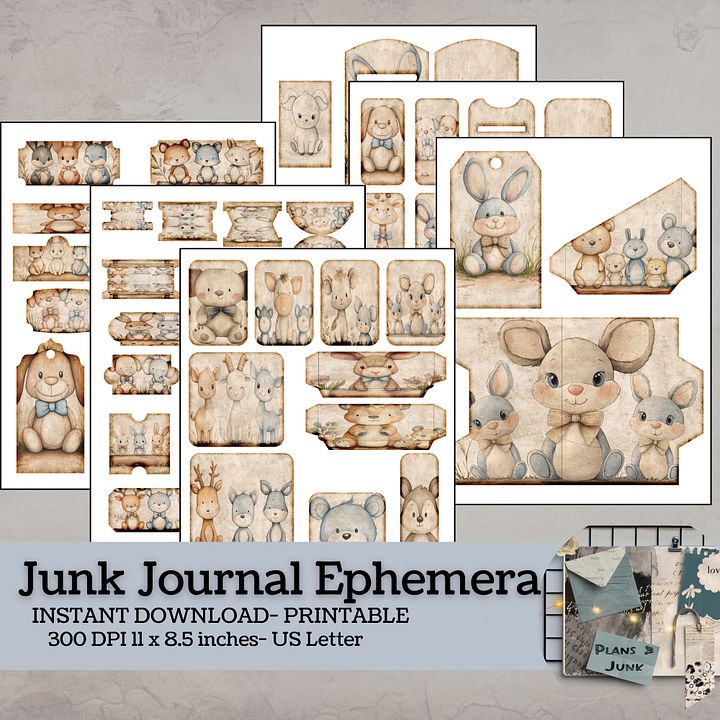 Nursery Animals - Printable Ephemera Set 2 V8 product image (1)