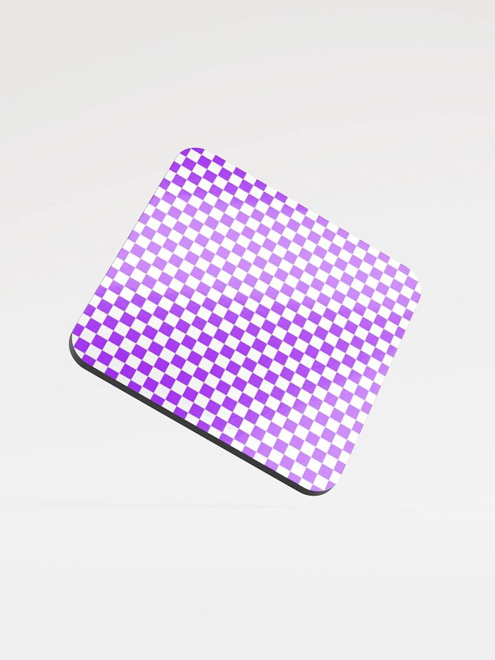 Checkers! Purple and White Checkered Cork Coaster product image (1)