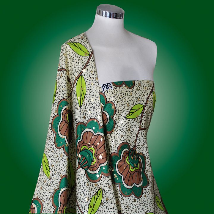 Tessuto Africano Wax Print - Lavorazione Oro - Design Floreale - cod.508/B product image (2)