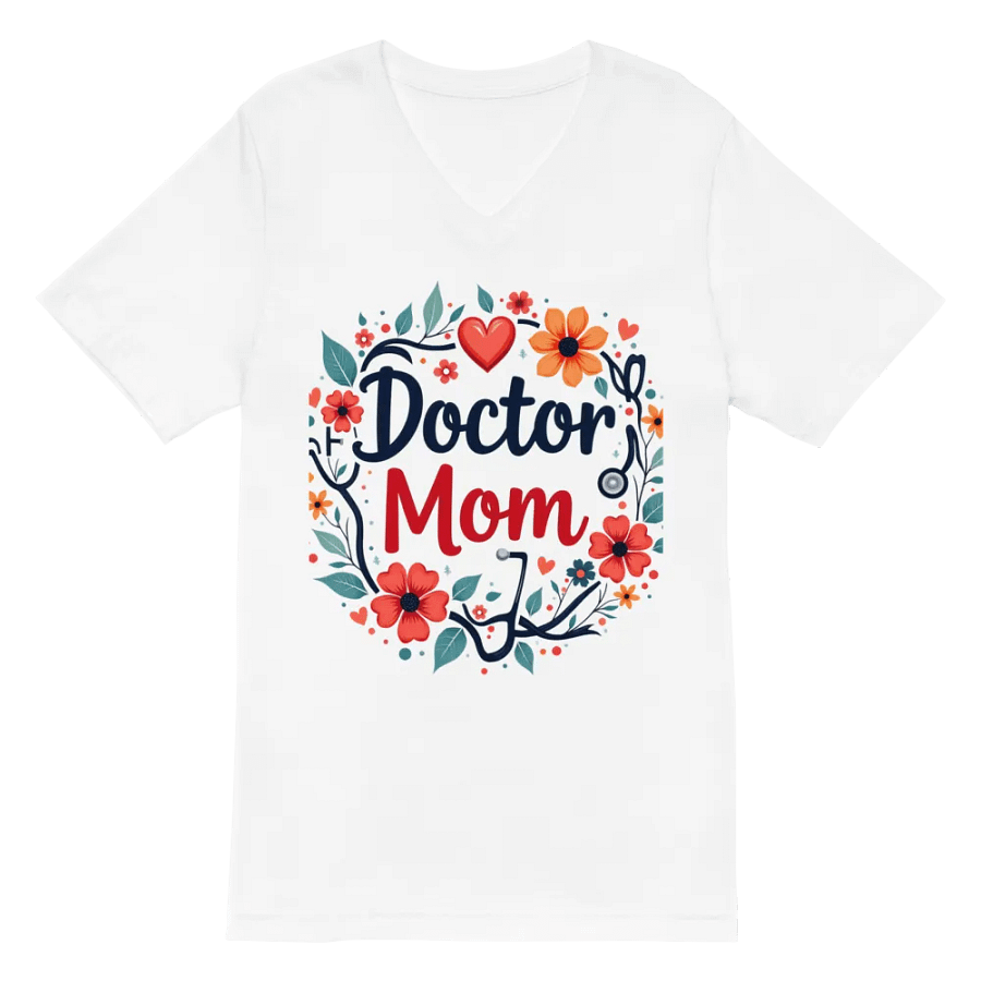 Floral Doctor Mom V-Neck Tee product image (2)
