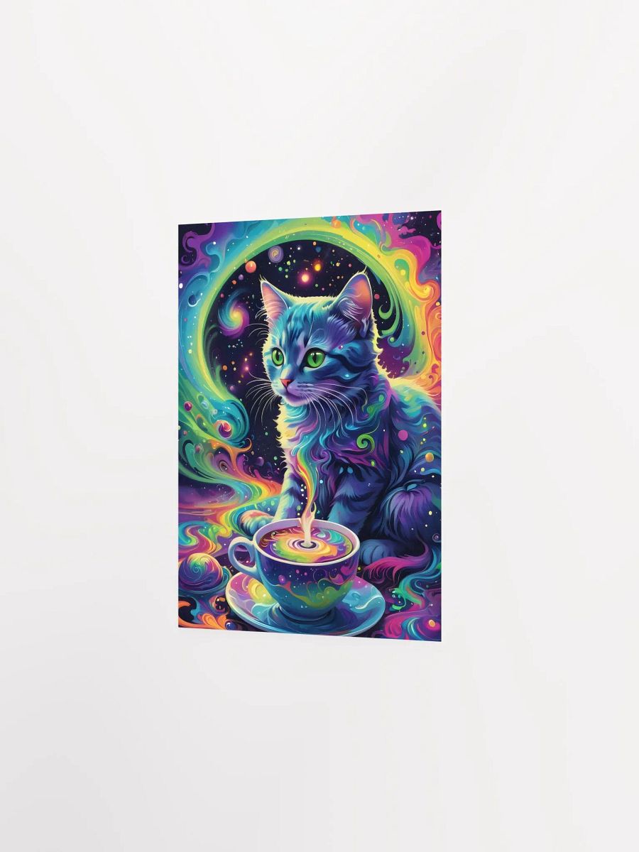 Psychedelic Cat with Cosmic Coffee Poster product image (5)
