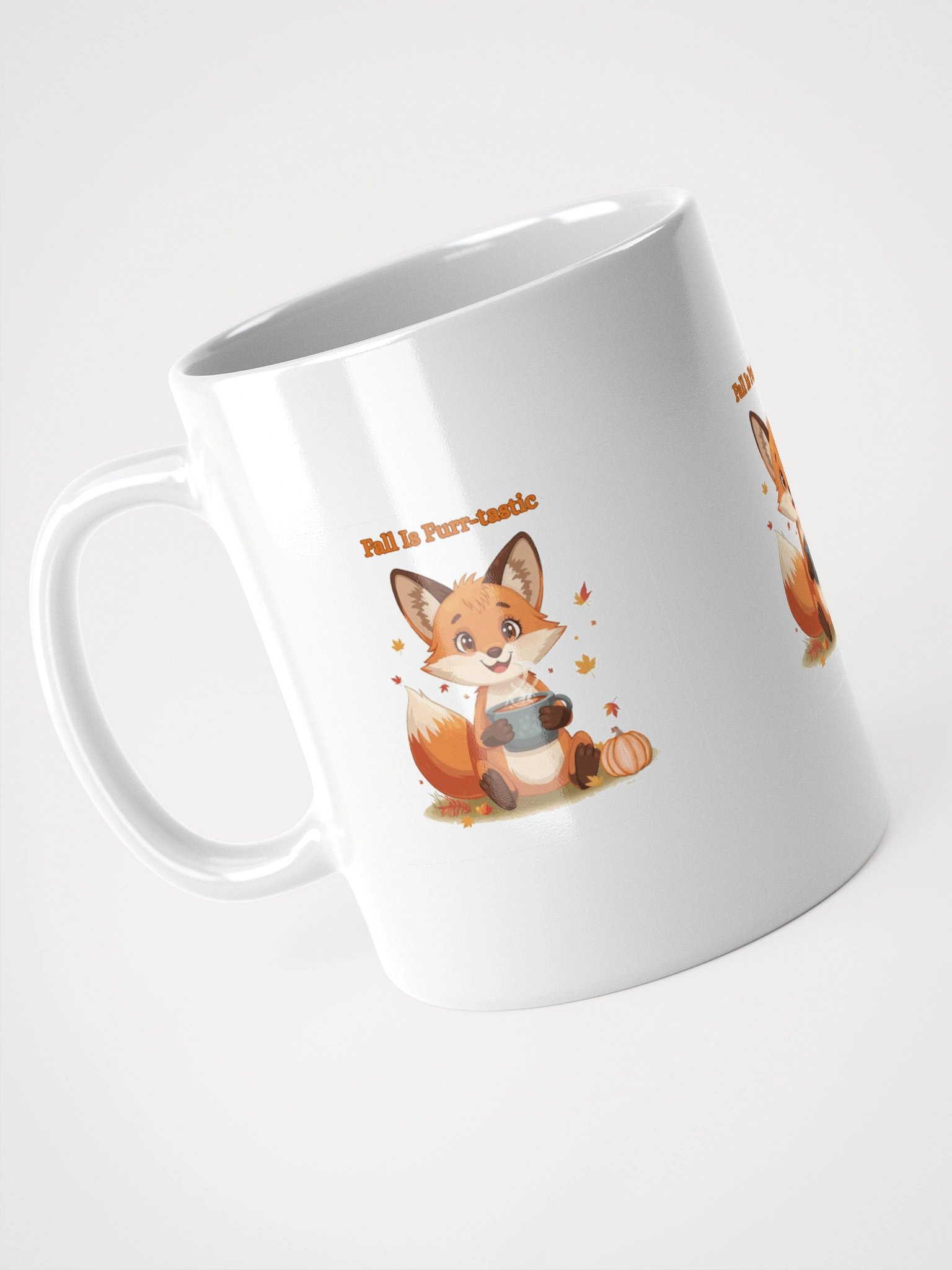 Fall Is Furr-tastic Fox White Glossy Mug product image (4)