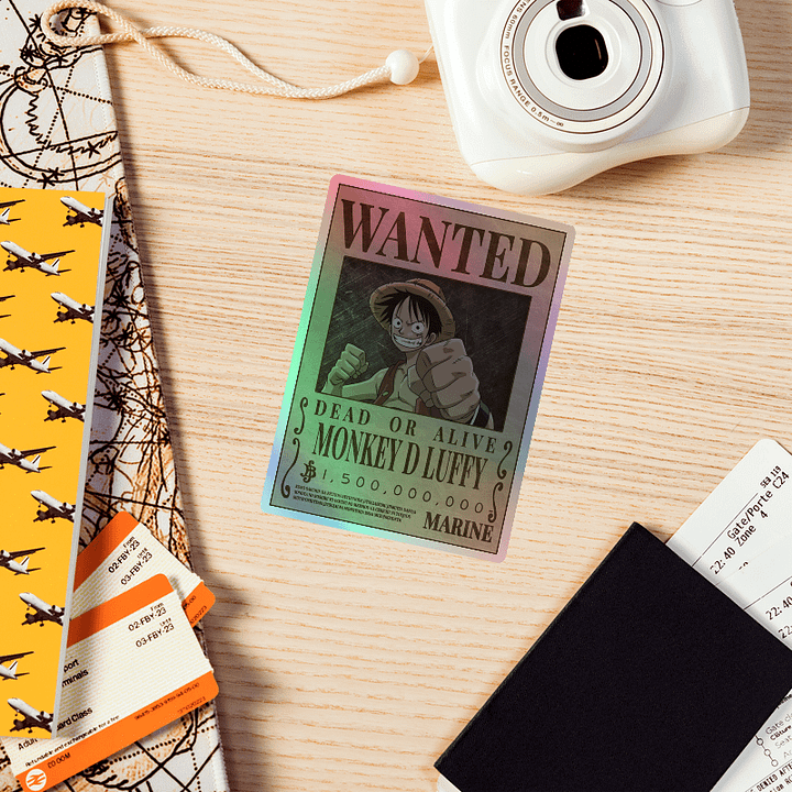 Monkey D. Luffy Wanted Poster Holographic Sticker Sheet product image (1)