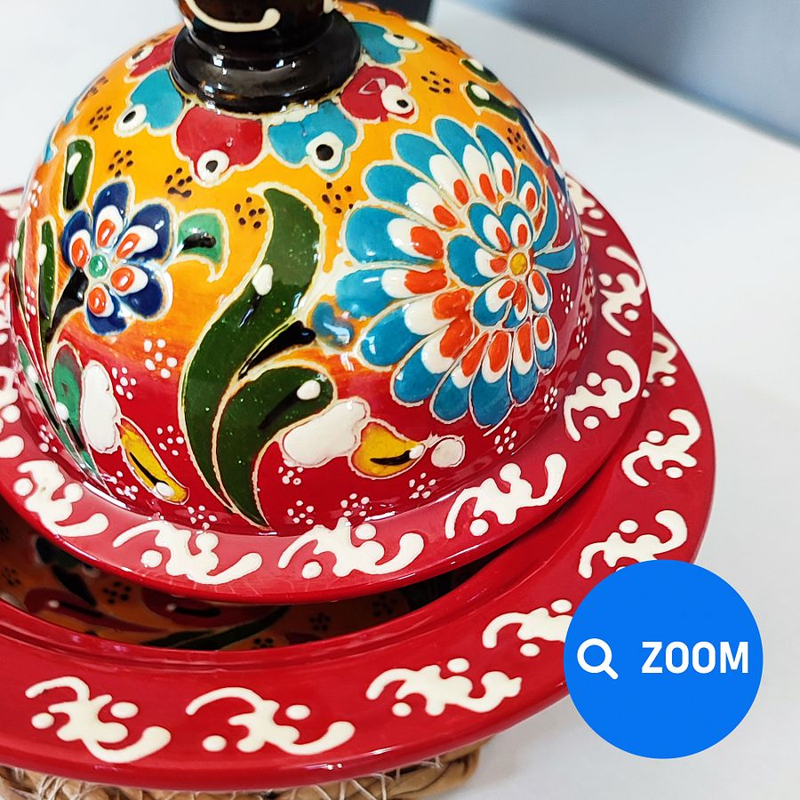Ceramic sugar bowl (red) — handmade pottery, handmade ceramic, home decor, handmade gift, Turkish ceramic product image (5)