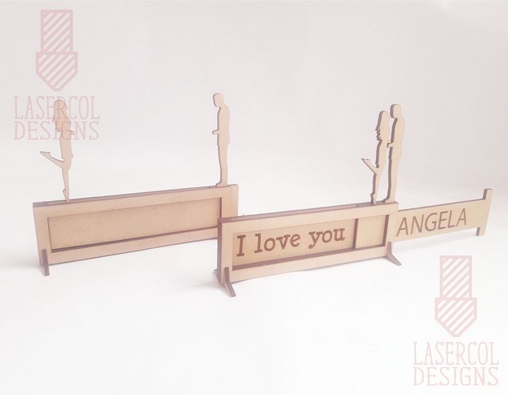 I love you sliding plaque - Laser Cut Files product image (2)