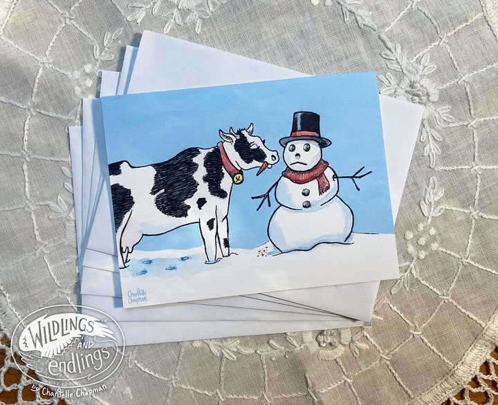 Moo-ry Christmas - Set of 5 A2 Notecards with Envelopes product image (1)